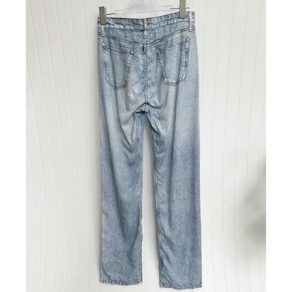 rag & bone Alexi Miramar Liquid Print Jeans Blue Tencel High Rise Straight 27 - Picture 3 of 6